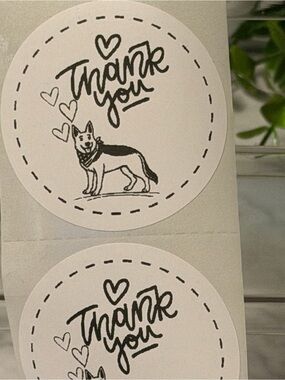 200 German Shepherd Thank You Stickers 2” Round American Flag Labels
